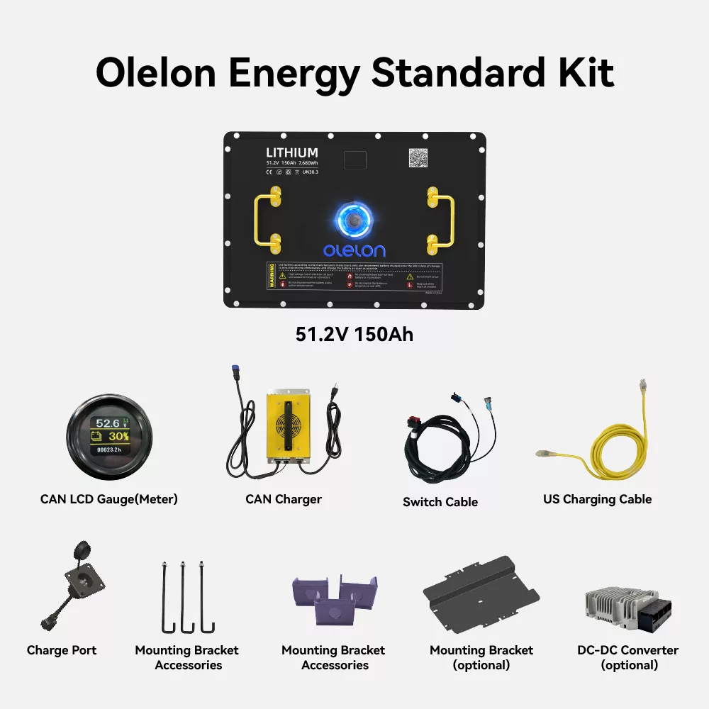 48v golf cart lithium battery complete kit_51.2v 150Ah